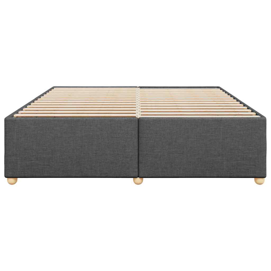 vidaXL Bed Frame without Mattress Dark Grey King Fabric