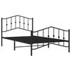 vidaXL Metal Bed Frame without Mattress with Footboard Black 100x200cm