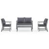 vidaXL 4 Piece Garden Lounge Set with Cushions Solid Acacia Wood
