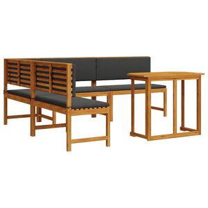 vidaXL Garden Bench Set 4 pcs Brown Solid Acacia Wood
