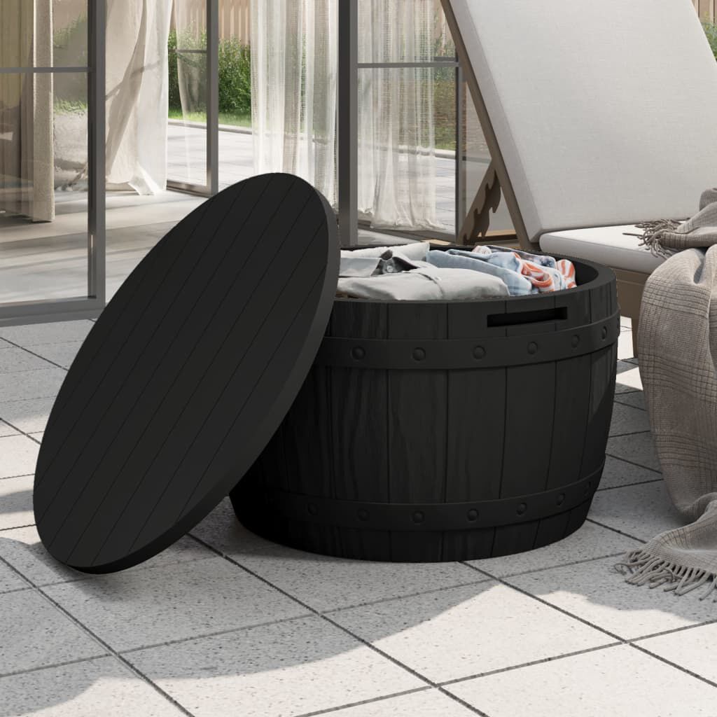 vidaXL 3-in-1 Garden Storage Box Black Polypropylene