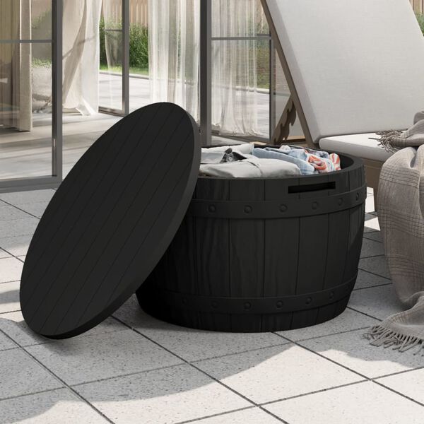 vidaXL 3-in-1 Garden Storage Box Black Polypropylene
