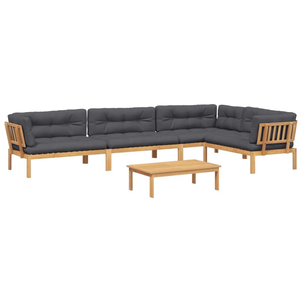 vidaXL 5 Piece Garden Pallet Sofa Set with Cushions Solid Wood Acacia
