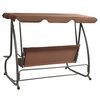 vidaXL Outdoor Swing Bench with Canopy Coffee