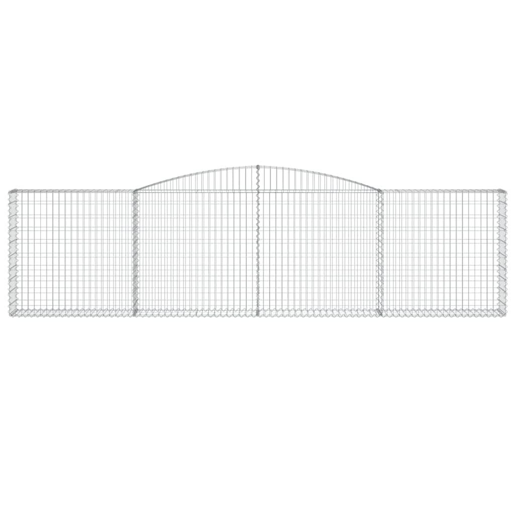 vidaXL Arched Gabion Basket 400x30x100/120 cm Galvanised Iron