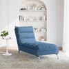 vidaXL Chaise Lounge with Cushions Blue Fabric