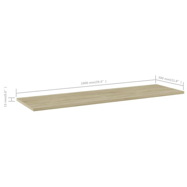 vidaXL Bookshelf Boards 8 pcs Sonoma Oak 100x30x1.5 cm Engineered Wood