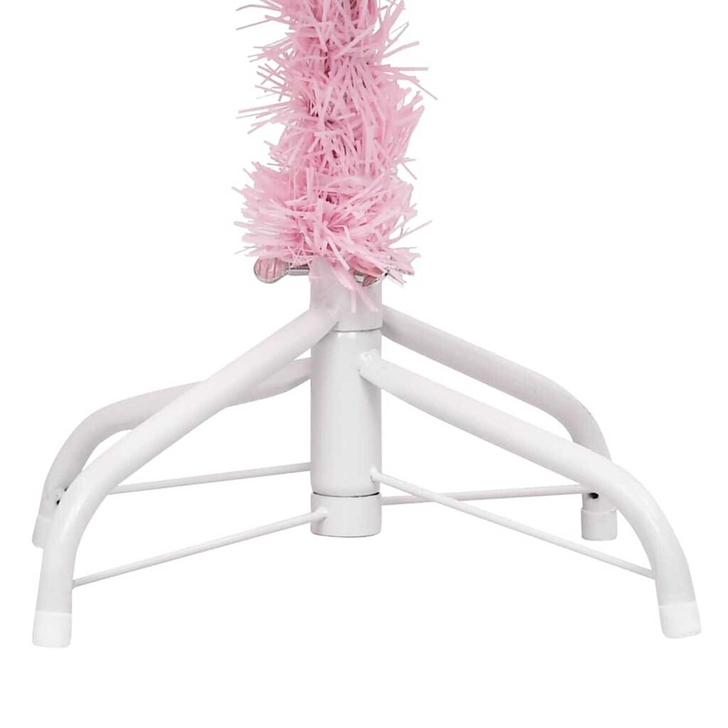 vidaXL Artificial Pre-lit Christmas Tree with Ball Set Pink 180 cm PVC