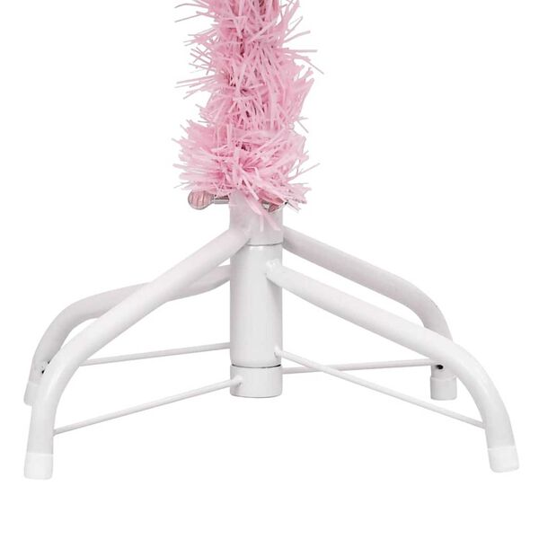 vidaXL Artificial Pre-lit Christmas Tree with Ball Set Pink 180 cm PVC
