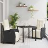 vidaXL Garden Dining Set with Cushion 5 pcs Black Poly Rattan