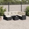 vidaXL 8 Piece Garden Sofa Set with Cushions Black Poly Rattan
