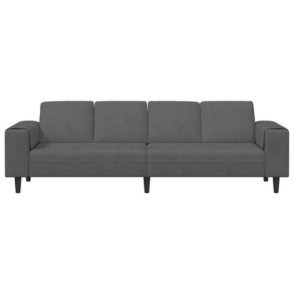 Fabric Sofa with Cushion Dark Grey Corduroy fabric