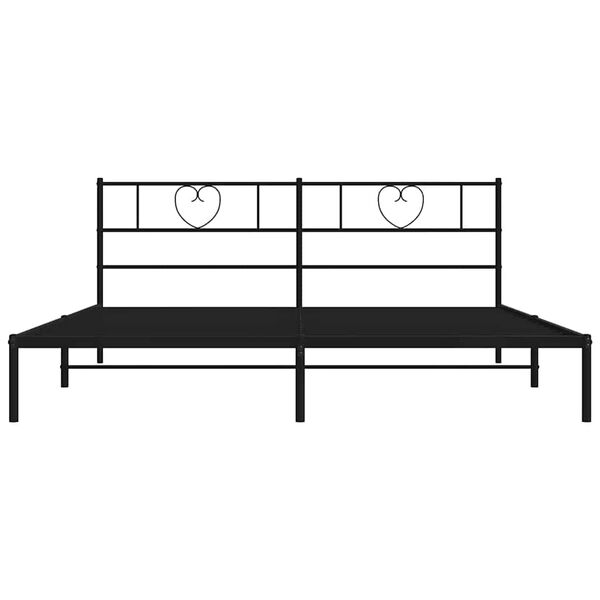 vidaXL Metal Bed Frame without Mattress with Headboard Black 183x213cm