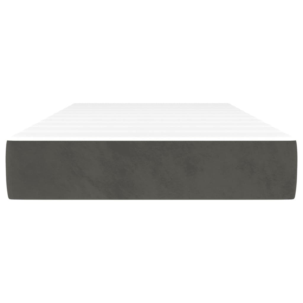vidaXL Pocket Spring Bed Mattress Dark Grey 100x203x20 cm Twin XL Velvet