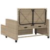 vidaXL Garden Sofa with Cushions 2-Seater Beige Poly Rattan&Acacia Wood