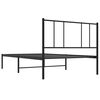 vidaXL Metal Bed Frame without Mattress with Headboard Black 100x200cm