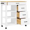 vidaXL Kitchen Trolley MONZA 84x40x90 cm Solid Wood Pine