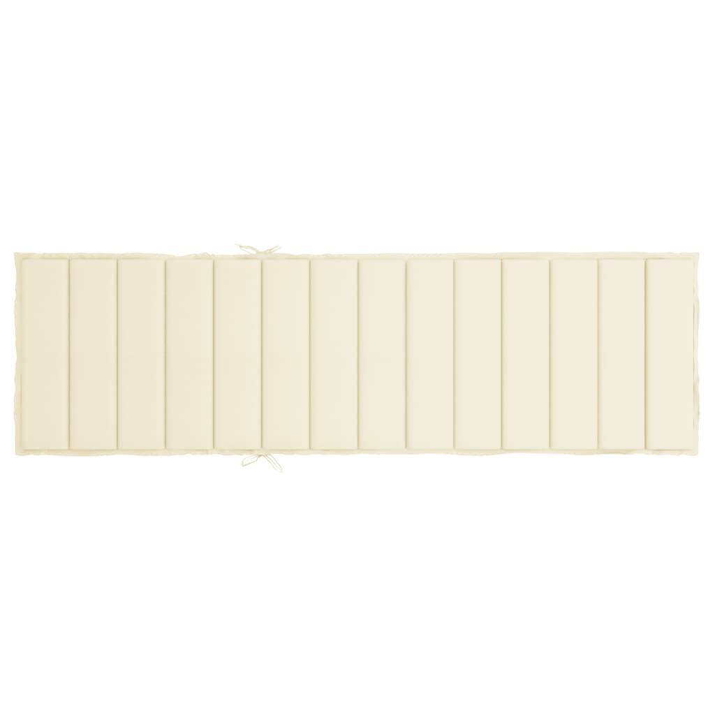 vidaXL Sun Lounger Cushion Cream 200x70x3cm Oxford Fabric