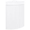 vidaXL Bamboo Corner Laundry Basket White 60 L