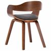 vidaXL Dining Chair Dark Grey Fabric and Bentwood