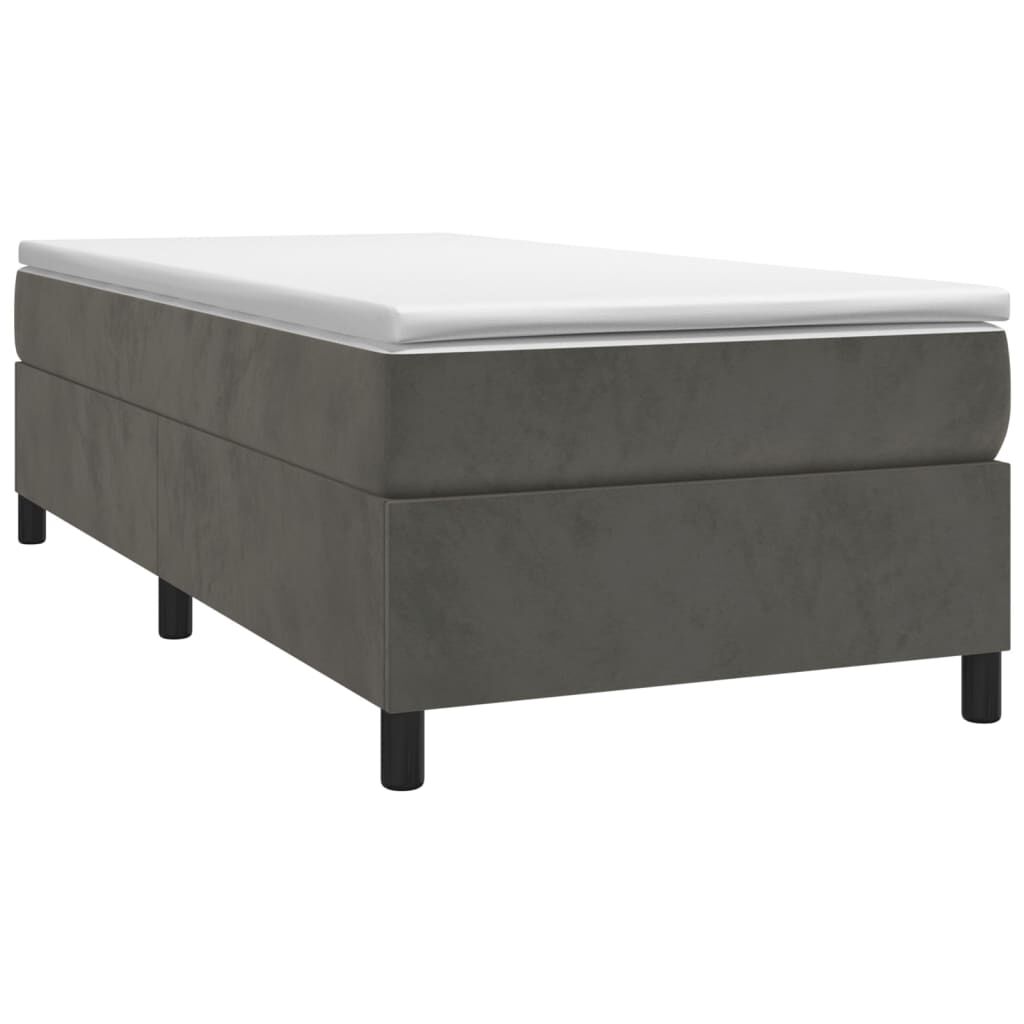 vidaXL Bed Frame without Mattress Dark Grey Twin Velvet (US Only)