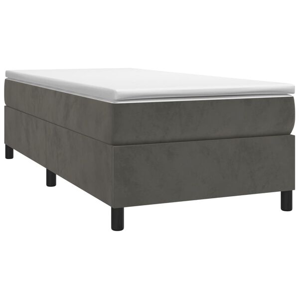 vidaXL Bed Frame without Mattress Dark Grey Twin Velvet (US Only)