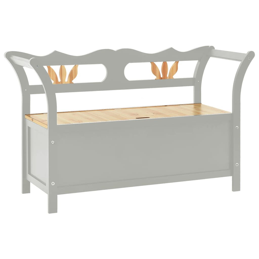vidaXL Bench Grey 107x45x75.5 cm Solid Wood Fir