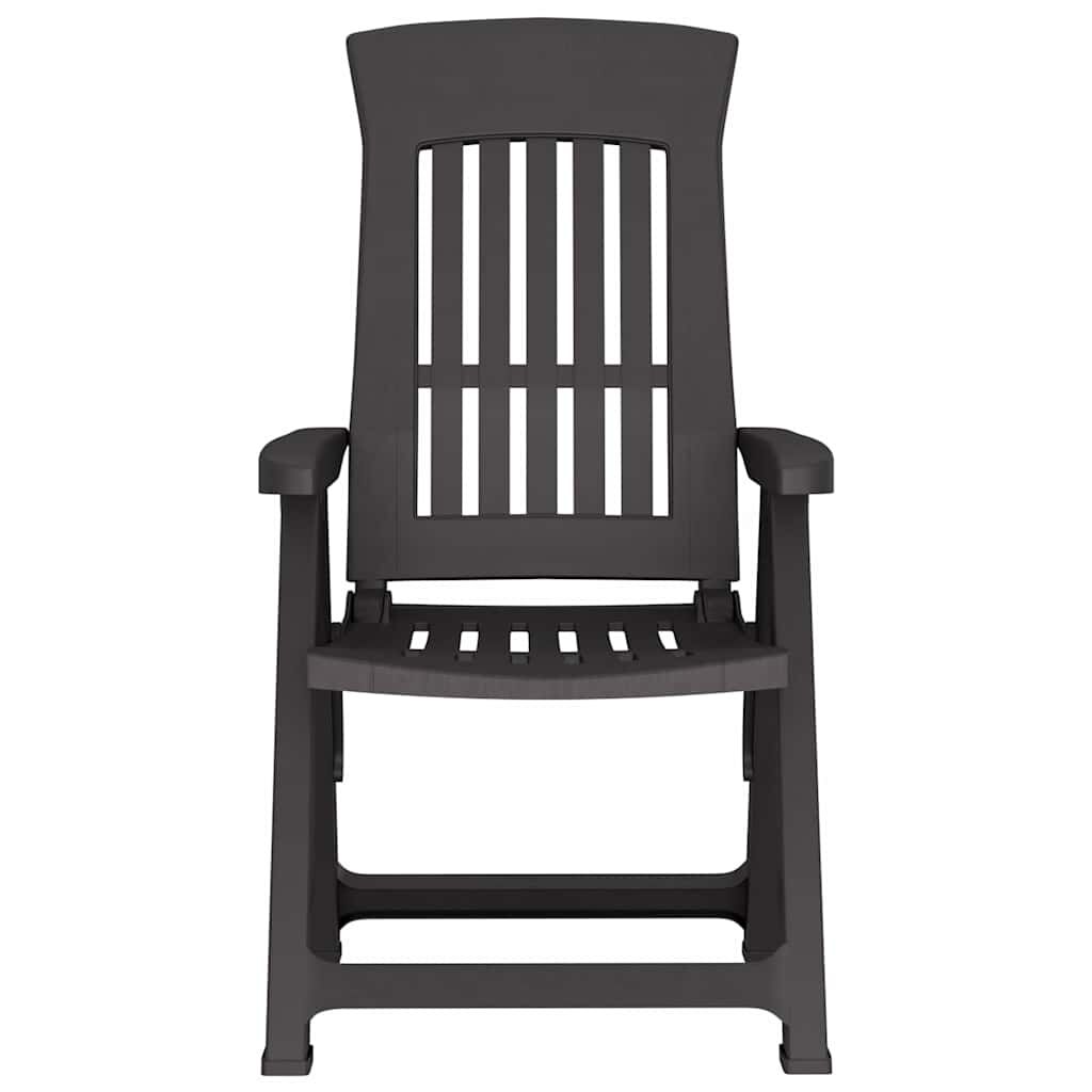 vidaXL Garden Reclining Chairs 2 pcs Anthracite PP