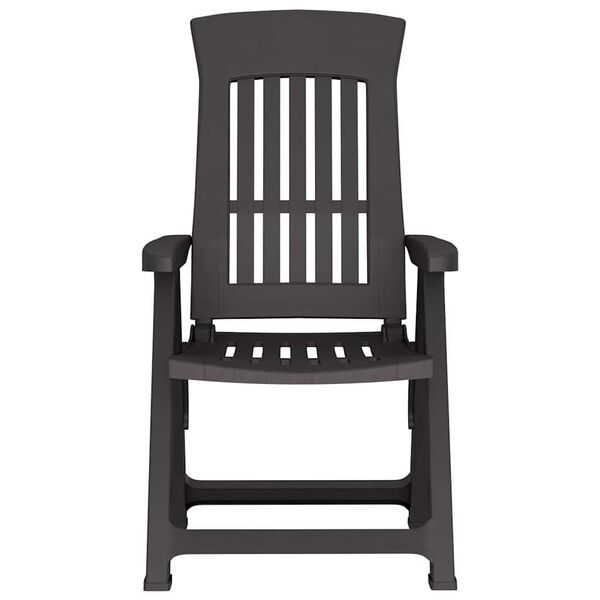 vidaXL Garden Reclining Chairs 2 pcs Anthracite PP