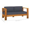 vidaXL 10 Piece Garden Lounge Set with Dark Grey Cushions Acacia Wood