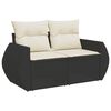 vidaXL 9 Piece Garden Sofa Set with Cushions Black Poly Rattan
