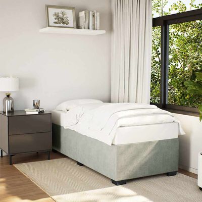 vidaXL Bed Frame without Mattress Light Grey Twin Velvet