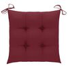 vidaXL Garden Chairs with Wine Red Cushions 2 pcs Solid Teak Wood (41999+314887)