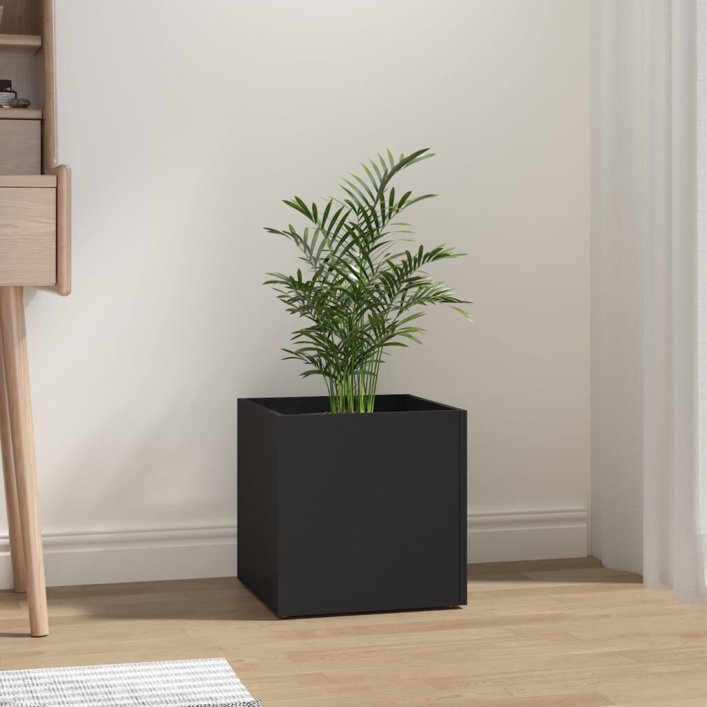 vidaXL Planter Box Black 40x40x40 cm Engineered Wood