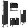 vidaXL 4 Piece Bathroom Furniture Set Black Engineered Wood