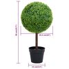 vidaXL Artificial Boxwood Plant with Pot Ball Shaped Green 50 cm