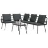 vidaXL Garden Sofa Set 2 pcs Black Poly Rattan