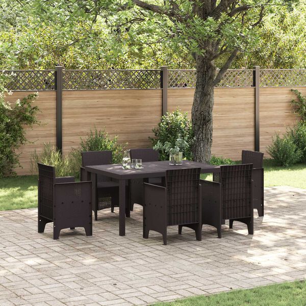 vidaXL Garden Table Brown 150 x 100 x 73 cm Poly Rattan
