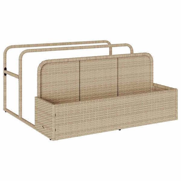 vidaXL Poolside Float Storage Beige 110x100x57 cm Poly Rattan