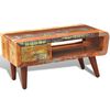 vidaXL Coffee Table with Curved Edge 1 Drawer Reclaimed Wood