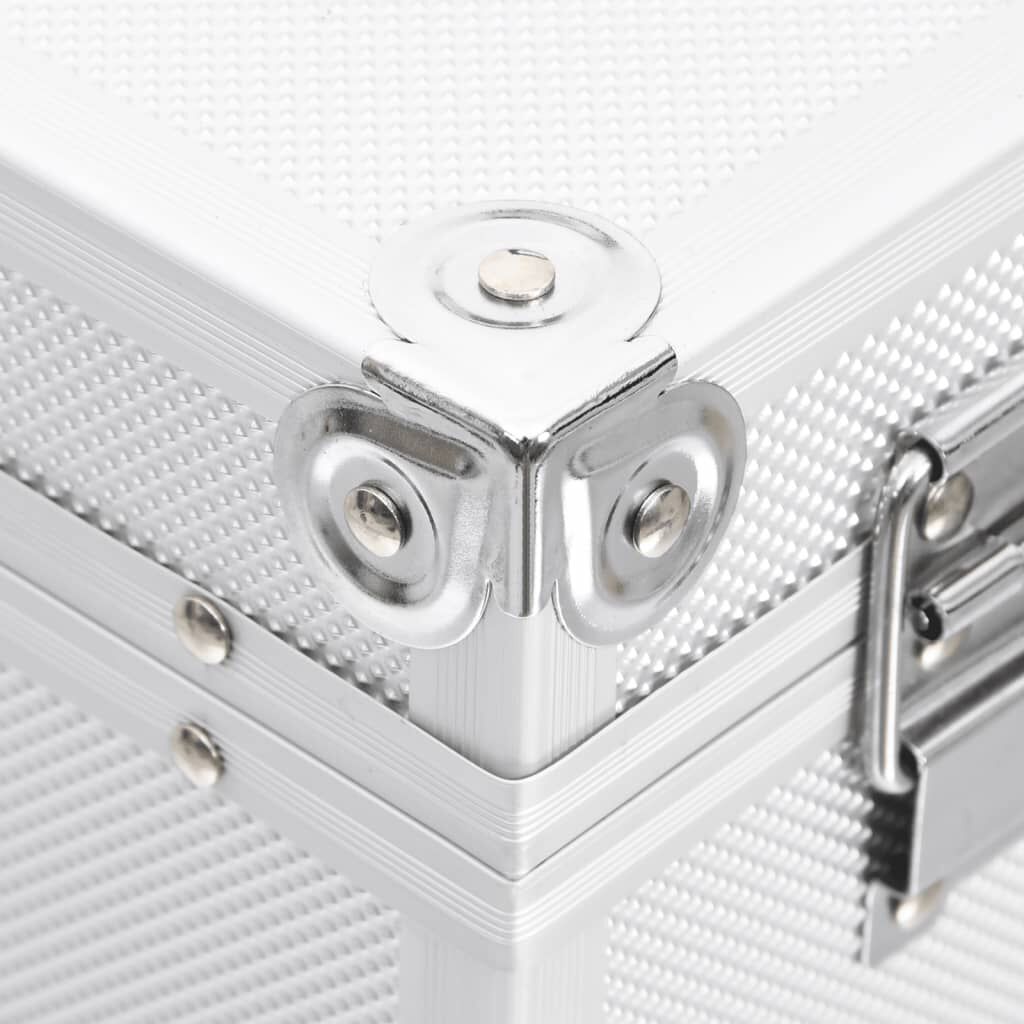 vidaXL Make-up Case 37x24x40 cm Silver Aluminium