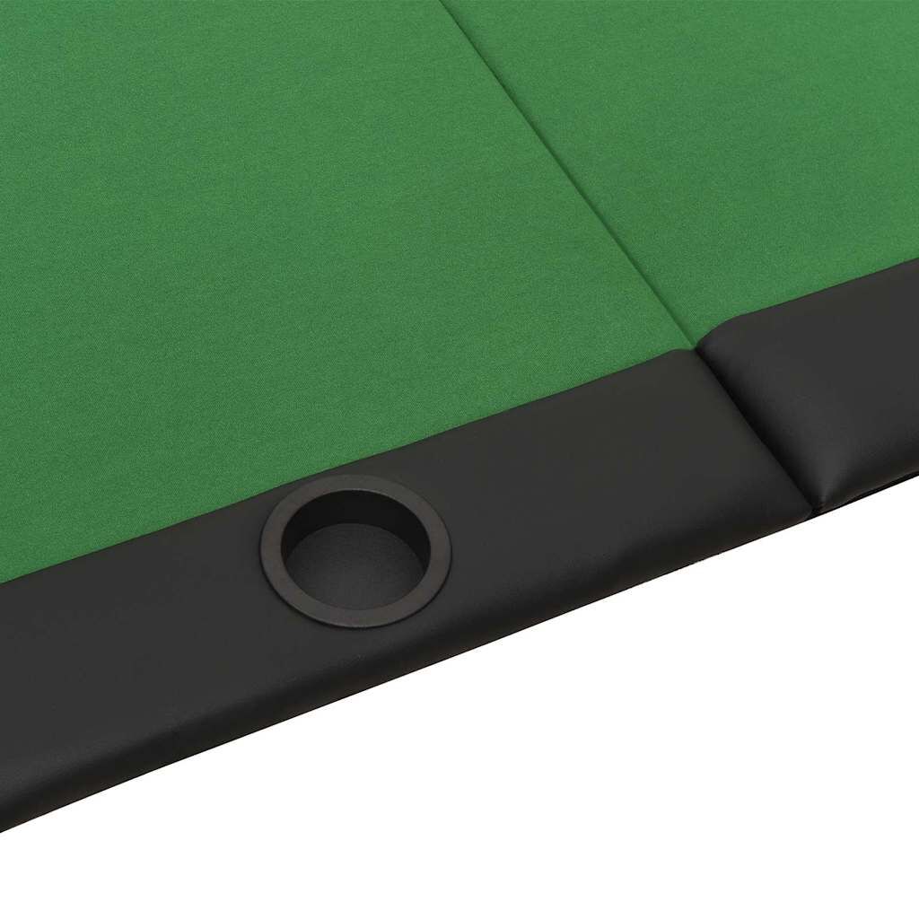 vidaXL 10-Player Folding Poker Table Green 207x106x76 cm