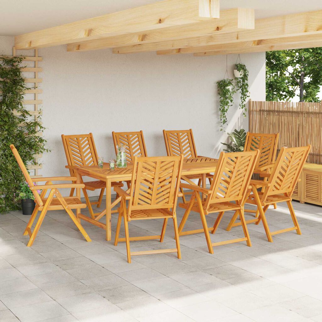 vidaXL Reclining Garden Chairs 8 pcs Solid Wood Acacia
