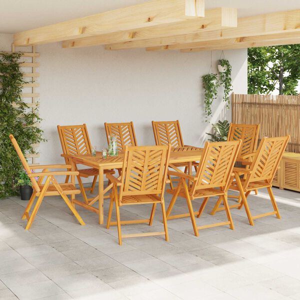 vidaXL Reclining Garden Chairs 8 pcs Solid Wood Acacia