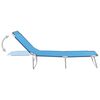 vidaXL Folding Sun Lounger Steel and Fabric Turquoise Blue