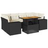 vidaXL 7 Piece Garden Sofa Set with Cushions Black Poly Rattan