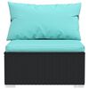 vidaXL 13 Piece Garden Lounge Set with Cushions Black Poly Rattan