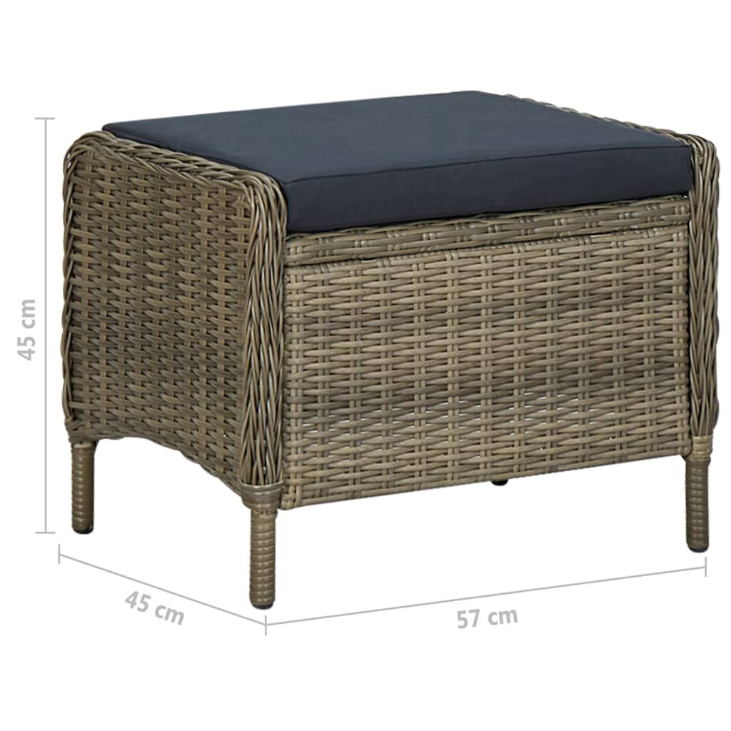 vidaXL 7 Piece Garden Dining Set Brown