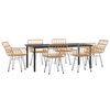 vidaXL 7 Piece Garden Dining Set Poly Rattan