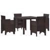 vidaXL Garden Dining Set 5 pcs Brown Polypropylene